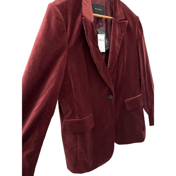 Banana Republic Plus Alyse Velvet Blazer Red Madder Size 16 - Picture 7 of 13